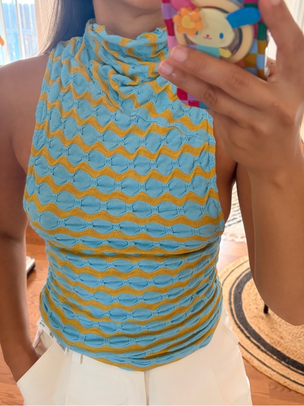 High neck knit tank